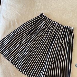 J. Crew Classic Blue Navy and White Midi Skirt